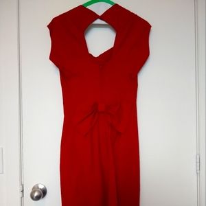 Pin Up style vintage red dress with bow